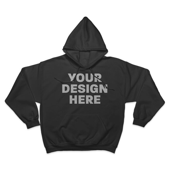 Custom Hoodies (Black) 100% Cotton 300gsm - Image 2